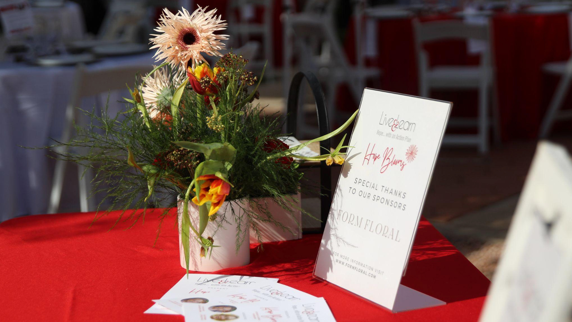 Live & Learn welcomed 62 guests to the first annual Hope Blooms brunch in March. All flowers were donated courtesy of Form Florals located at The Frederick on Missouri.